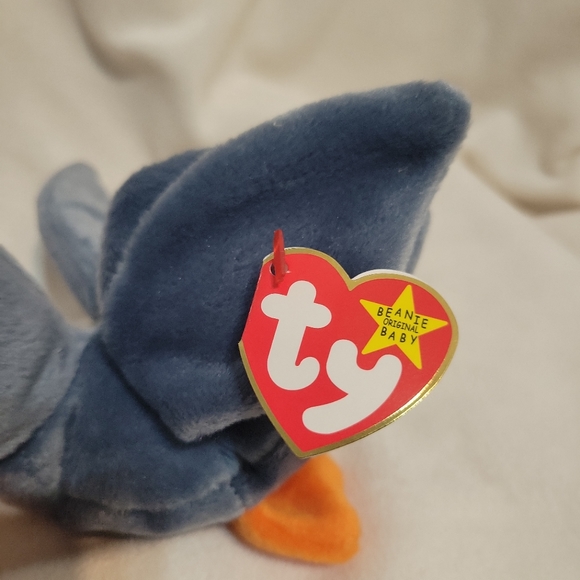 1996 VINTAGE RETIRED TY Beanie Baby, SCOOP the Pelican PE Pellets Mint Tags - Picture 3 of 5